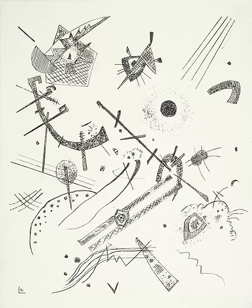 “Kleine Welten XI (Small Worlds XI),” 1922, drypoint, by Wassily Kandinsky, is on exhibit as part of A New Unity: The Life and Afterlife of Bauhaus, opening Aug. 31 at the University of Arizona Museum of Art.