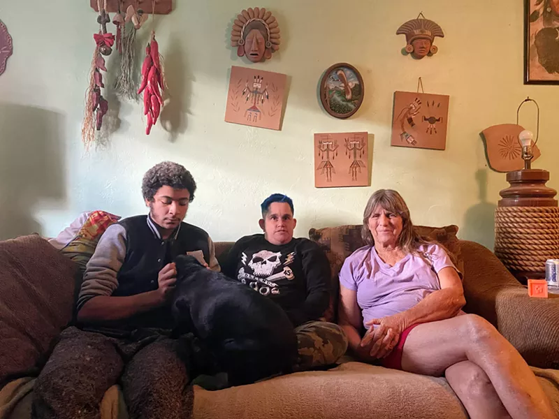 Three Hudmans (from left) Daniel, Gem and Lynda.