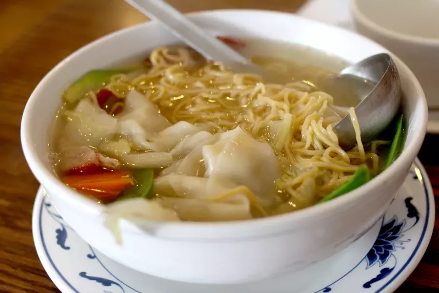 Wontons and noodles make this soup as fun to chew as it is to slurp. - HEATHER HOCH