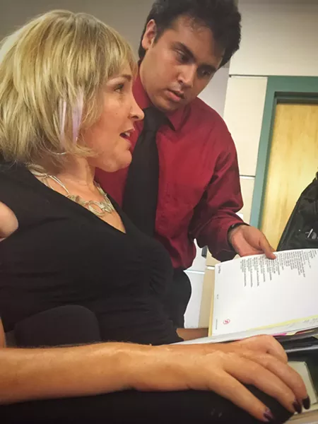 Corinne Schram with her assistant Irving Talavera at Pima County Juvenile Court. - BRIAN SMITH