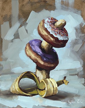 “Threesome,” a painting by Inna Rohr, explores the lighter side of erotic art. When the artist first finished the piece, she took to Facebook to conduct a vote on whether to call the painting “Threesome” or “Breakfast of Champions.” Her work will be on display at the Tucson Erotica exhibit through Saturday, March 16.