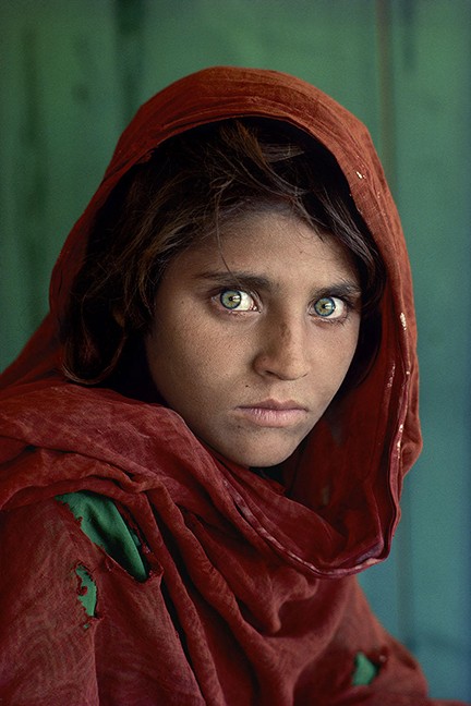 “Afghan Girl (Sharbat Gula), Peshawar, Pakistan,” 1984, by Steve McCurry, Fuji Crystal Archive Print.