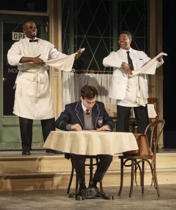 Odera Adimorah as Willie, Ian Eaton as Sam, and Oliver Prose as Hally (front). - PHOTO COURTESY OF ARIZONA THEATRE COMPANY.