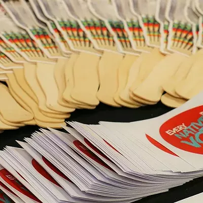 National Congress of American Indians literature touting tribal voting. Advocates welcomed a new policy in Arizona that makes it easier for people without standard street addresses - a common issue in tribal areas - to register to vote. But they also note that addresses are just one of many hurdles Native Americans may face when it comes to voting.