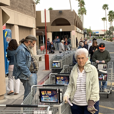 Waiting in Vain? Tucsonans Line Up Early to Buy Groceries