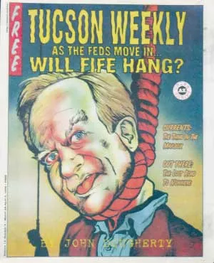 You know, Ev Mecham, for all his faults, is a better all-around human being, and certainly more honest, than this upper-crust, self-aggrandizing dildo masquerading as a leader. -- The Skinny on Gov. J. Fife Deadbeat III, March 28, 1996 - JOE FORKAN